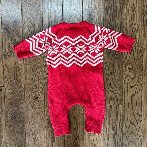 Hanna Andersson Baby Holiday Fair Isle Romper In Combed Cotton Scandi 3-6 months - Picture 5 of 5